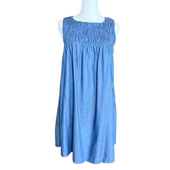 Alpha60 Mini Denim Dress Size XS Sleeveless 100% Cotton Pullover Style - Picture 3 of 9